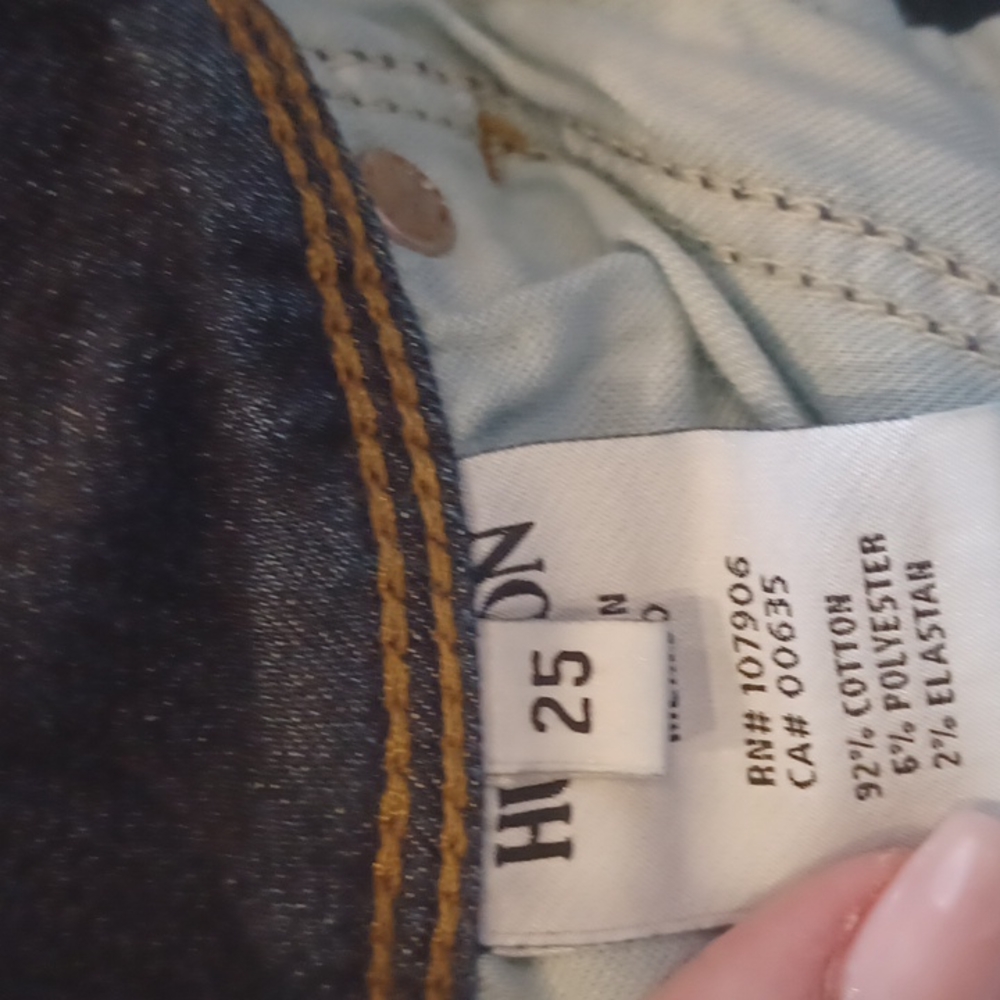 Hudson Cuffed Blue Denim Jean Shorts - Picture 6 of 8